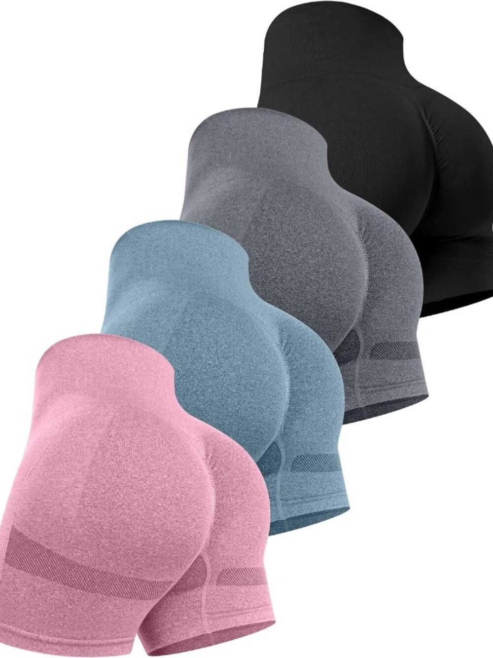 High Waisted Workout Shorts Set for Women | Butt Lifting Seamless Gym Outfit